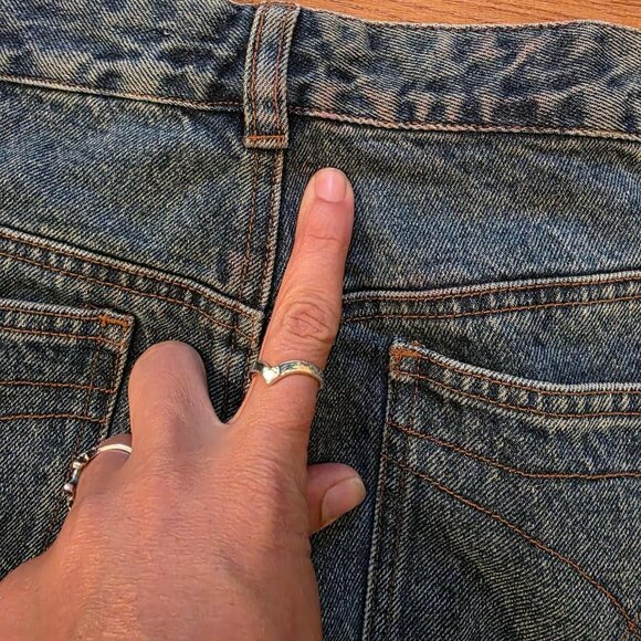 Vintage 90s Calvin Klein Embroidered Denim Jeans ✨ Frayed Hem Boho Y2K - Picture 7 of 7